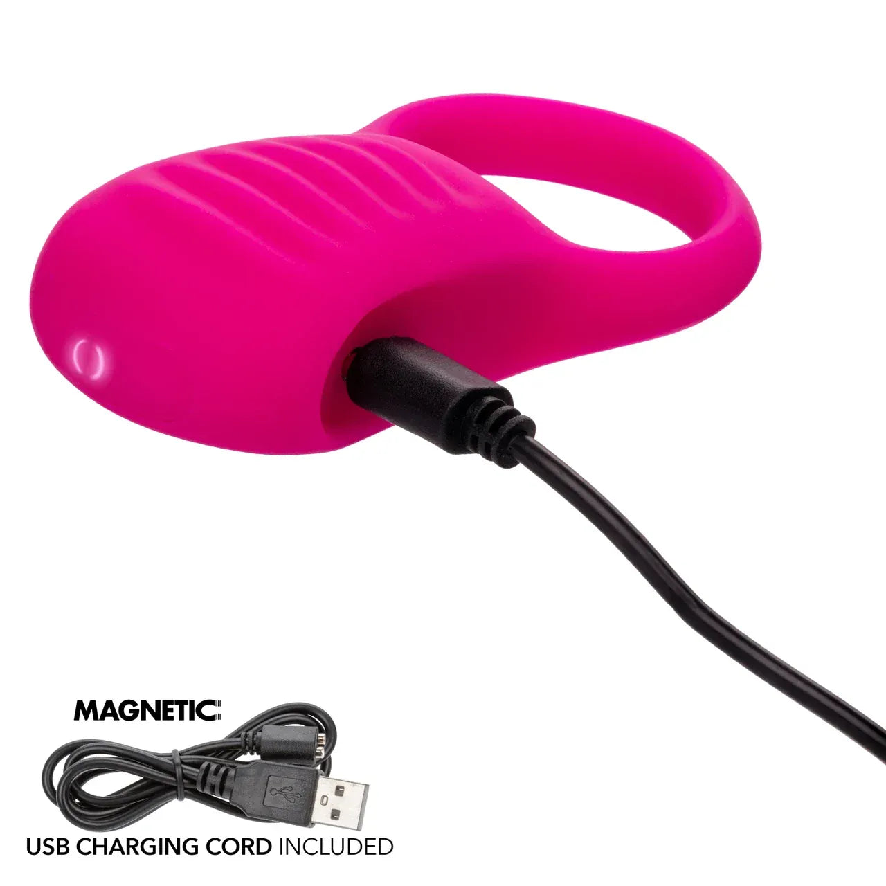 CalExotics - Basic Essentials Rechargeable Ridge Rider Cock Ring (Pink) CE2184 Durio.sg