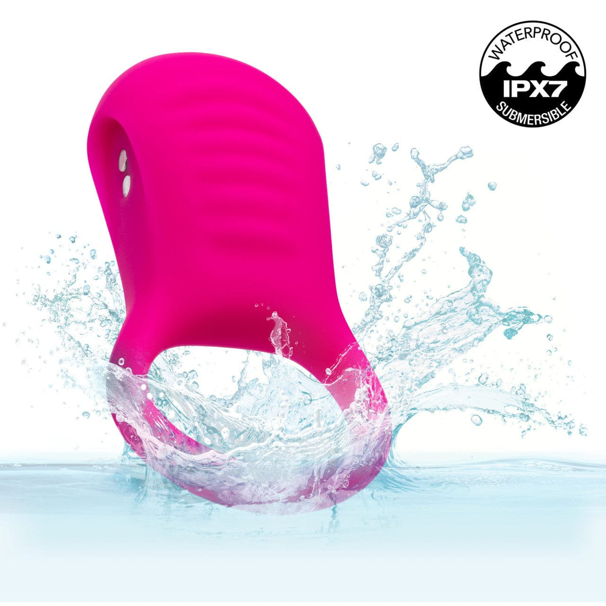 CalExotics - Basic Essentials Rechargeable Ridge Rider Cock Ring (Pink) CE2184 Durio.sg