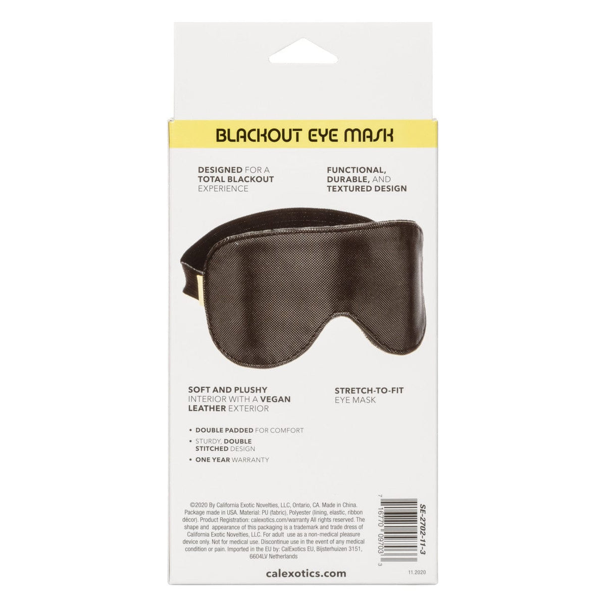 CalExotics - Boundless Padded Blackout Sensory Eye Mask (Black) CE2188 Durio.sg