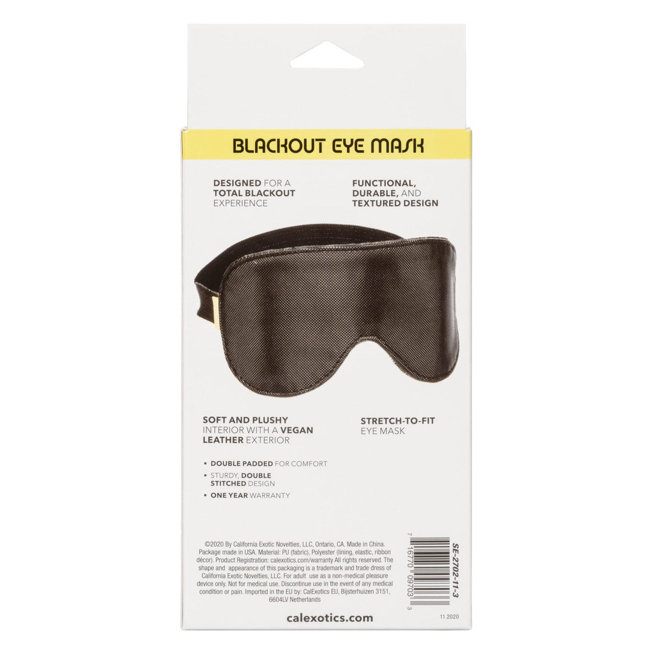 CalExotics - Boundless Padded Blackout Sensory Eye Mask (Black) CE2188 Durio.sg