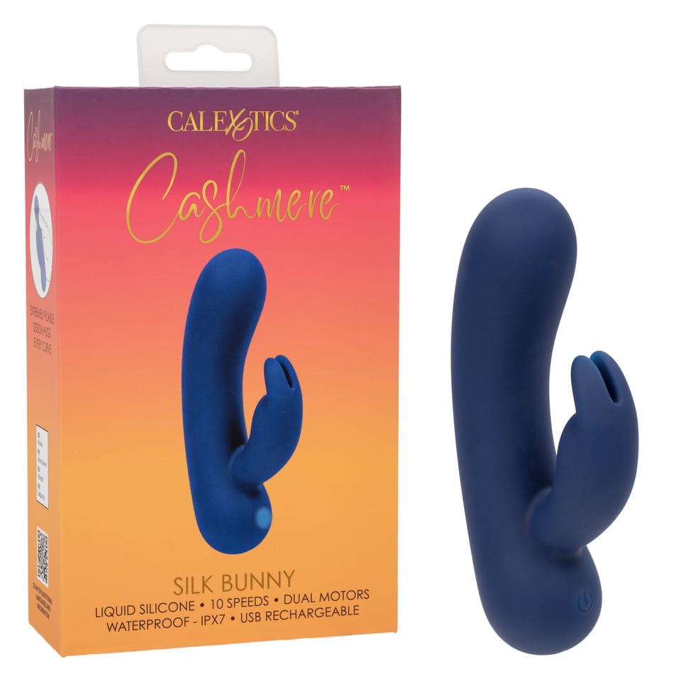 CalExotics - Cashmere Silk Bunny Rechargeable Rabbit Vibrator (Blue) CE2146 Durio.sg
