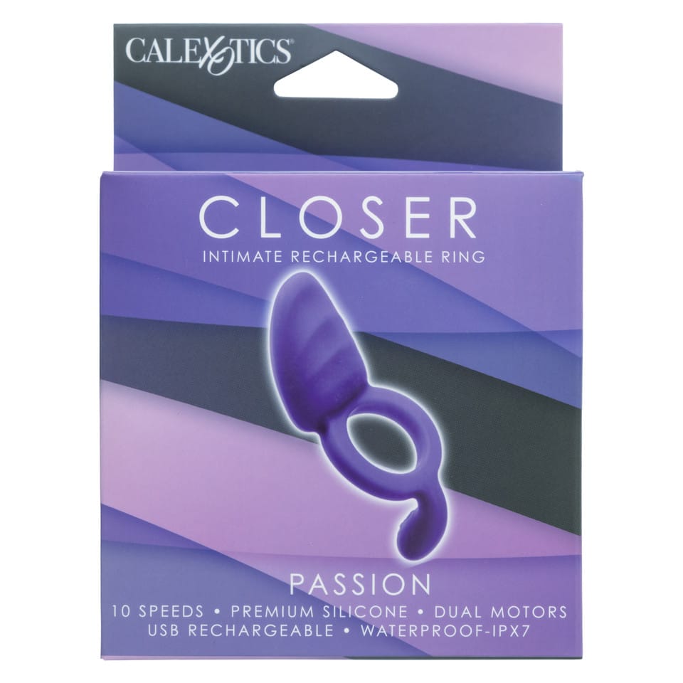 CalExotics - Closer Ring Passion Rechargeable Vibrating Cock Ring (Purple) CE2150 Durio.sg