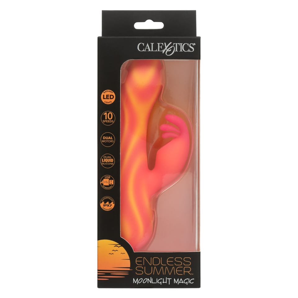 CalExotics - Endless Summer Moonlight Magic Rechargeable Rabbit Vibrator (Orange) CE2149 Durio.sg