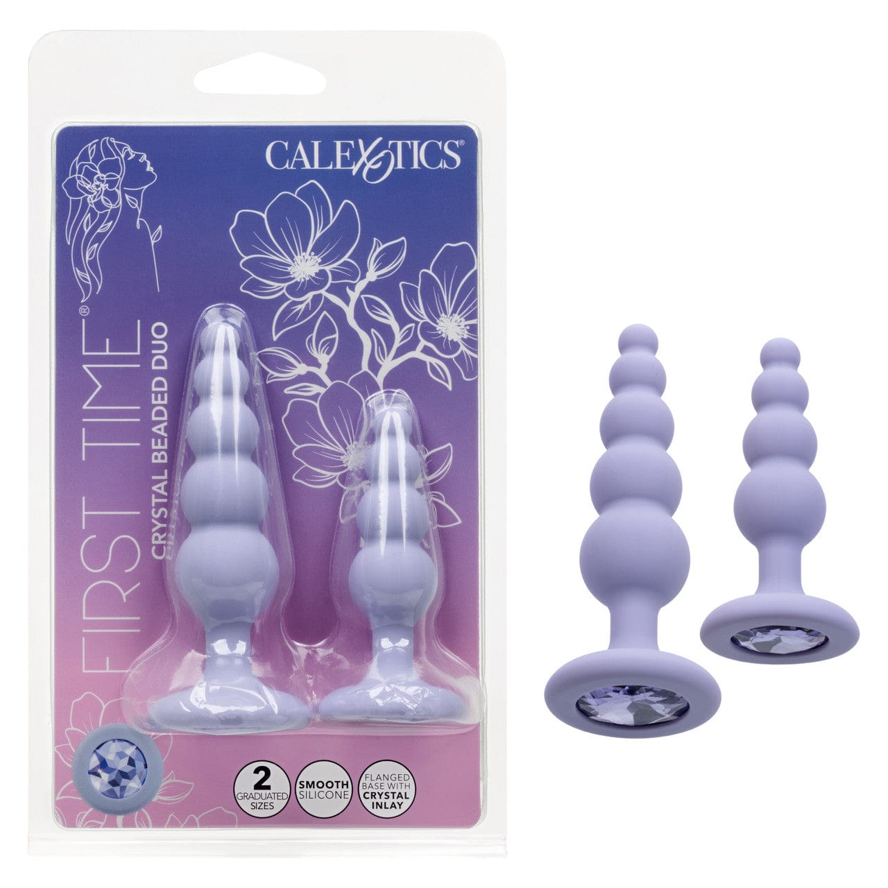 CalExotics - First Time Crystal Beaded Anal Probe Duo (Purple) CE2189 Durio.sg
