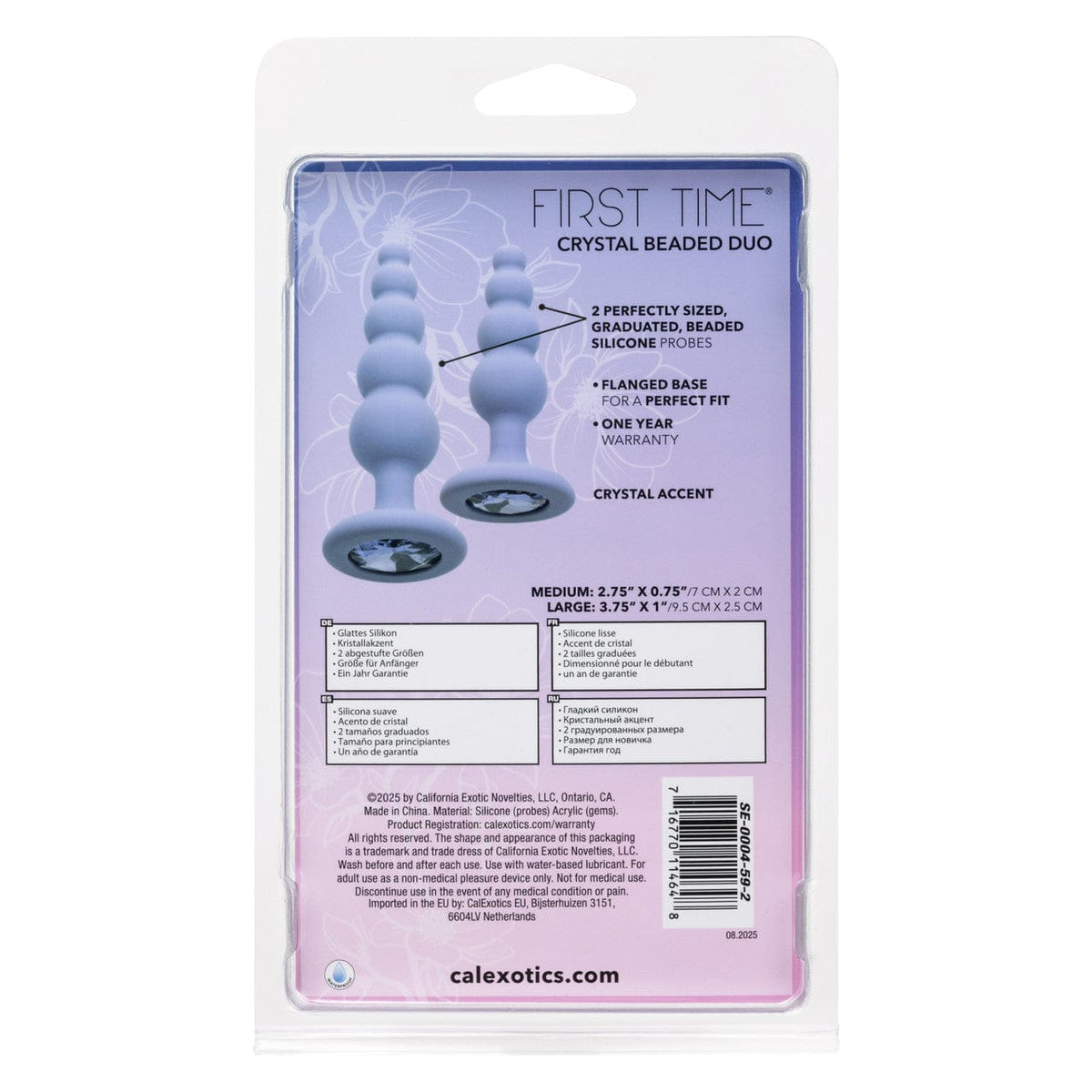 CalExotics - First Time Crystal Beaded Anal Probe Duo (Purple) CE2189 Durio.sg