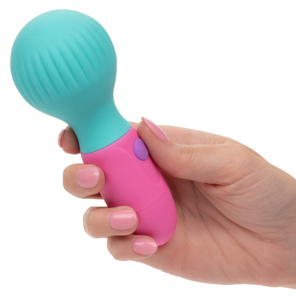 CalExotics - Naughty Bits To The Max Rechargeable Mini Wand Vibrator (Blue) CE2145 Durio.sg