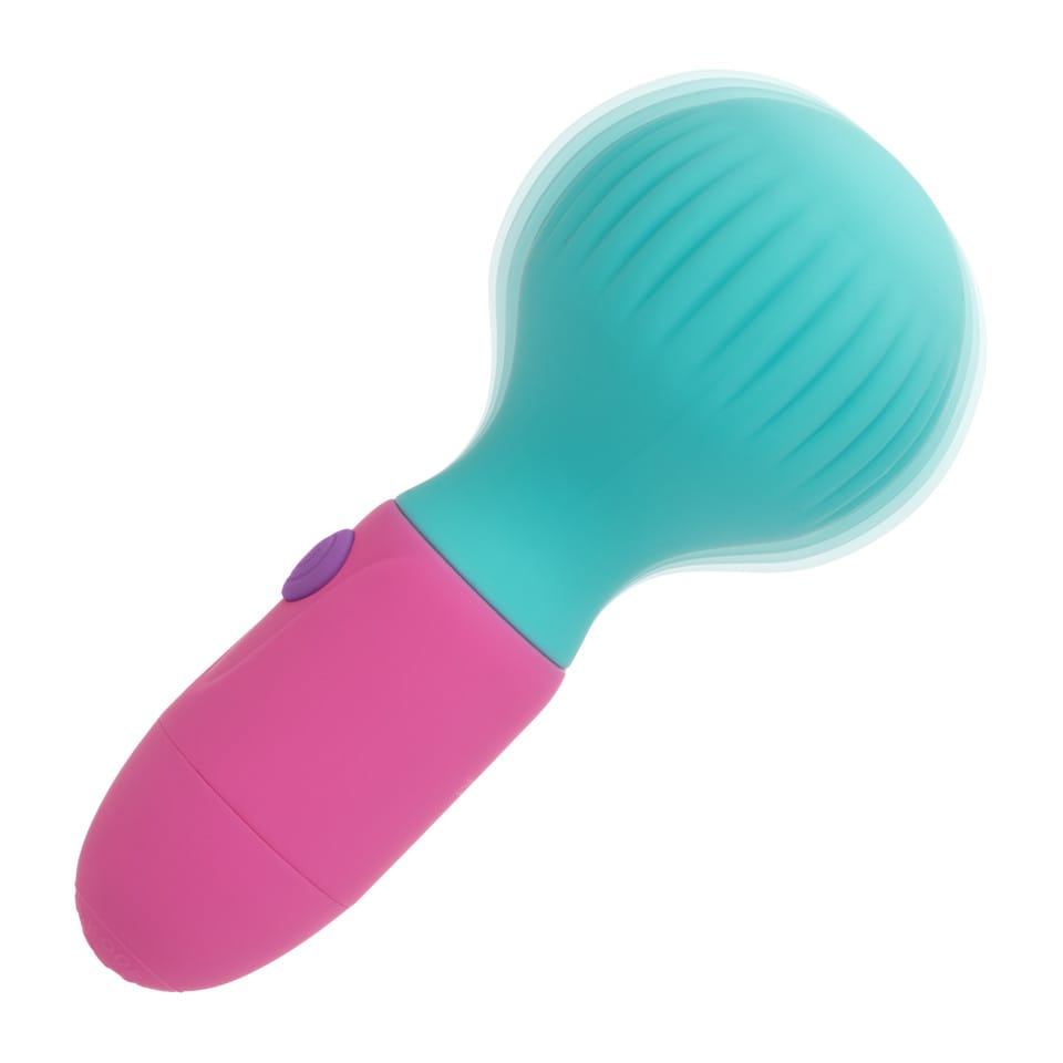 CalExotics - Naughty Bits To The Max Rechargeable Mini Wand Vibrator (Blue) CE2145 Durio.sg