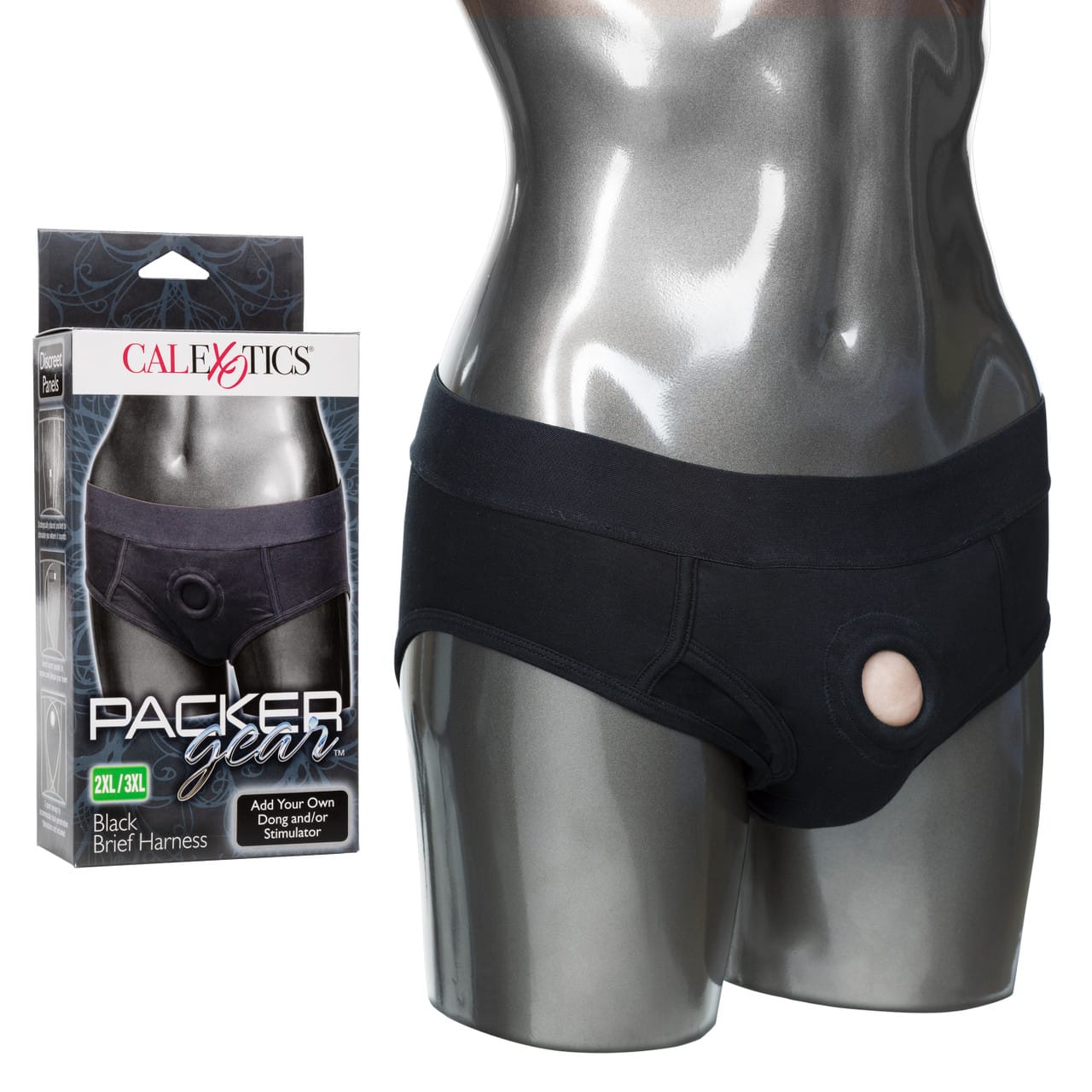 CalExotics - Packer Gear Brief Strap-On Harness 2XL/3XL (Black) CE2163 Durio.sg