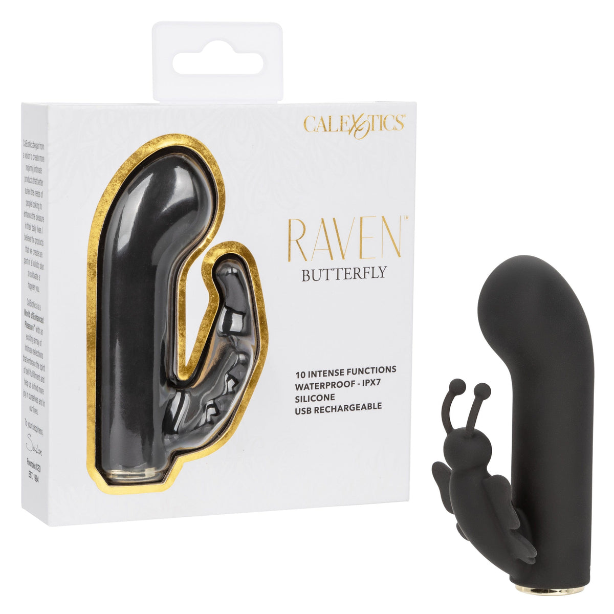 CalExotics - Raven Butterfly Rechargeable Mini Dual Vibrator (Black) CE2192 Durio.sg