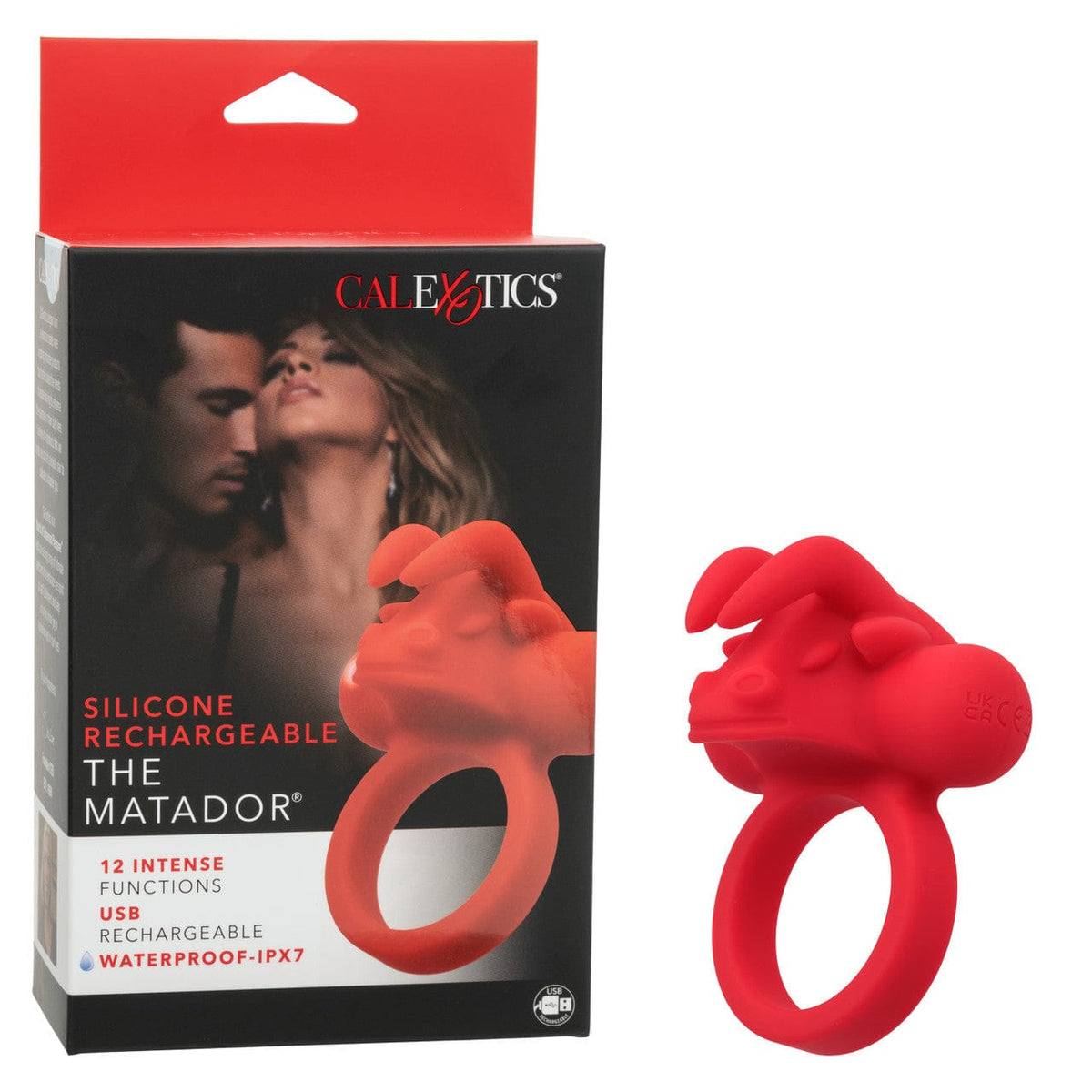 CalExotics - Rechargeable Matador Triple-Stimulation Cock Ring (Red) CE2199 Durio.sg
