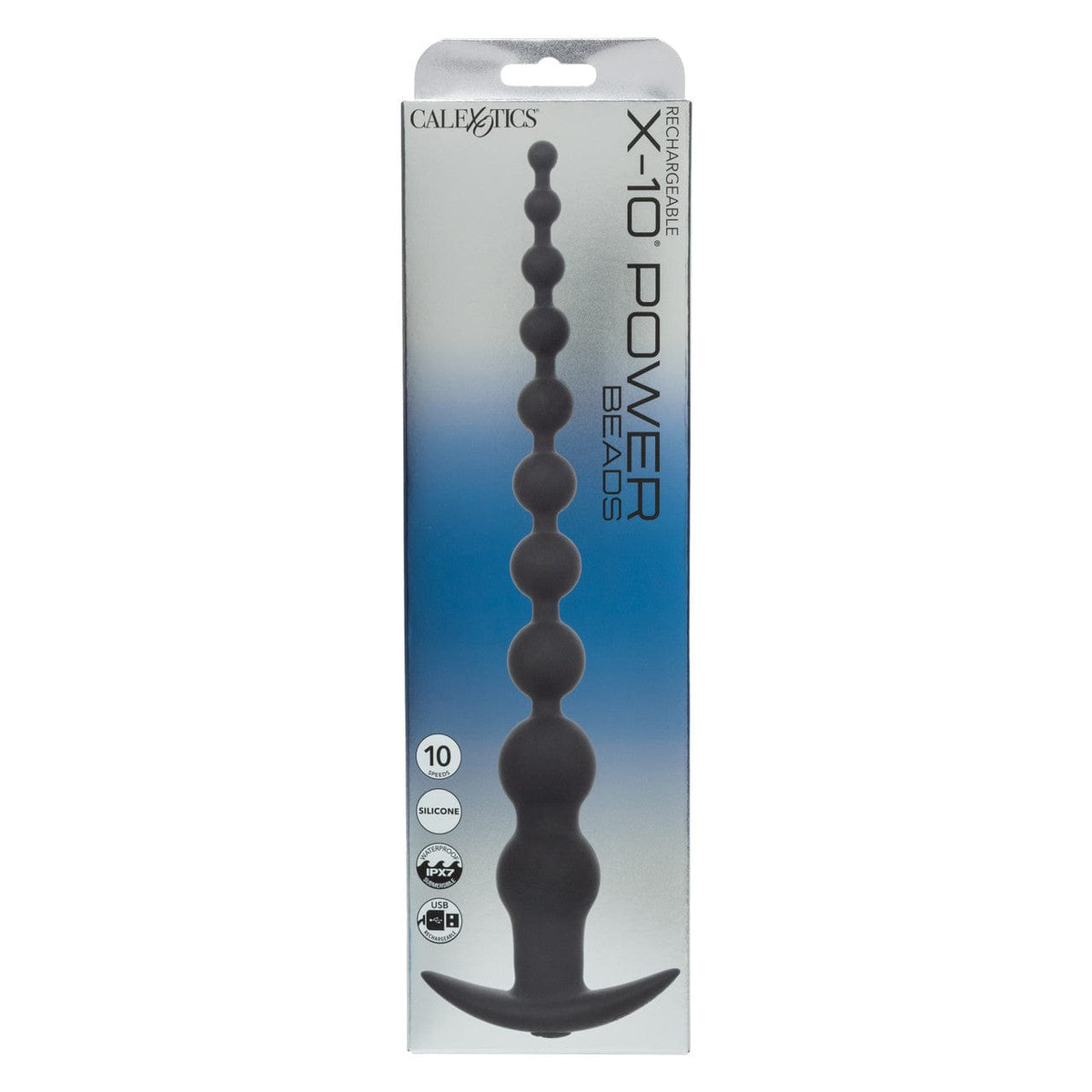 CalExotics - Rechargeable X-10 Extended Vibrating Anal Beads (Black) CE2193 Durio.sg