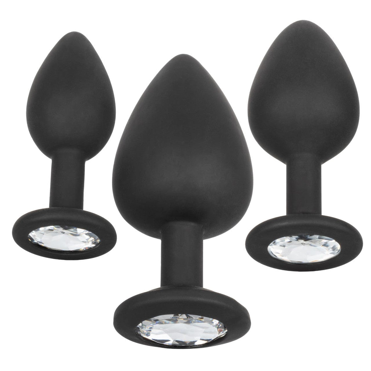 CalExotics - Silicone Gem Graduated Anal Plug Kit (Black) CE2198 Durio.sg