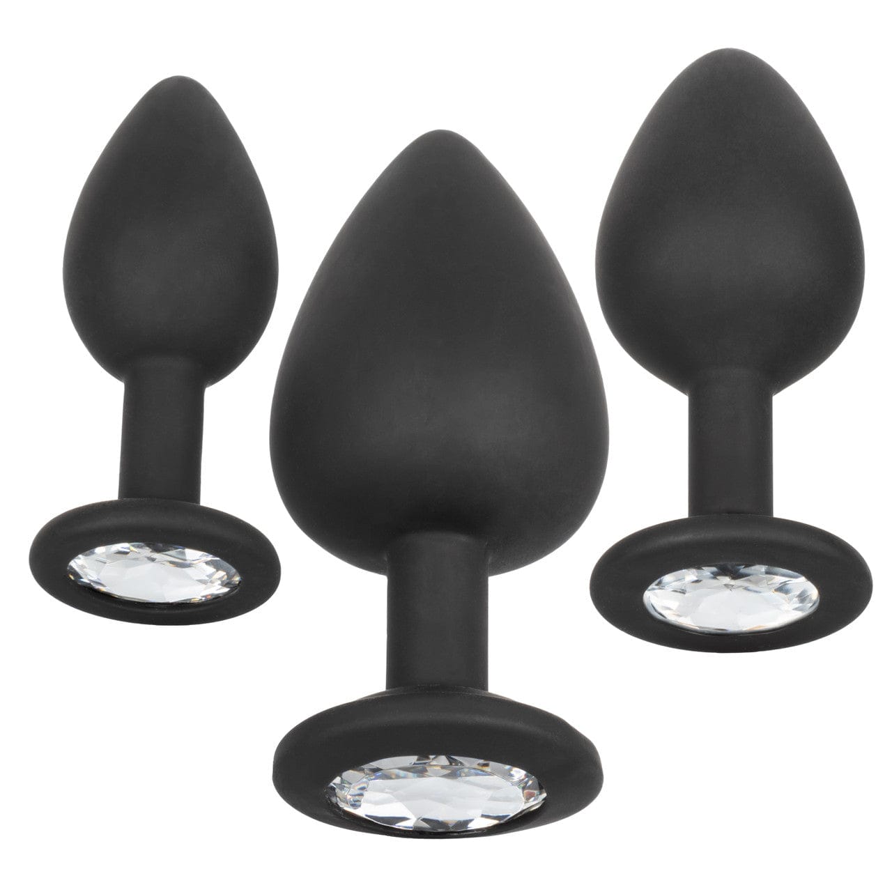CalExotics - Silicone Gem Graduated Anal Plug Kit (Black) CE2198 Durio.sg