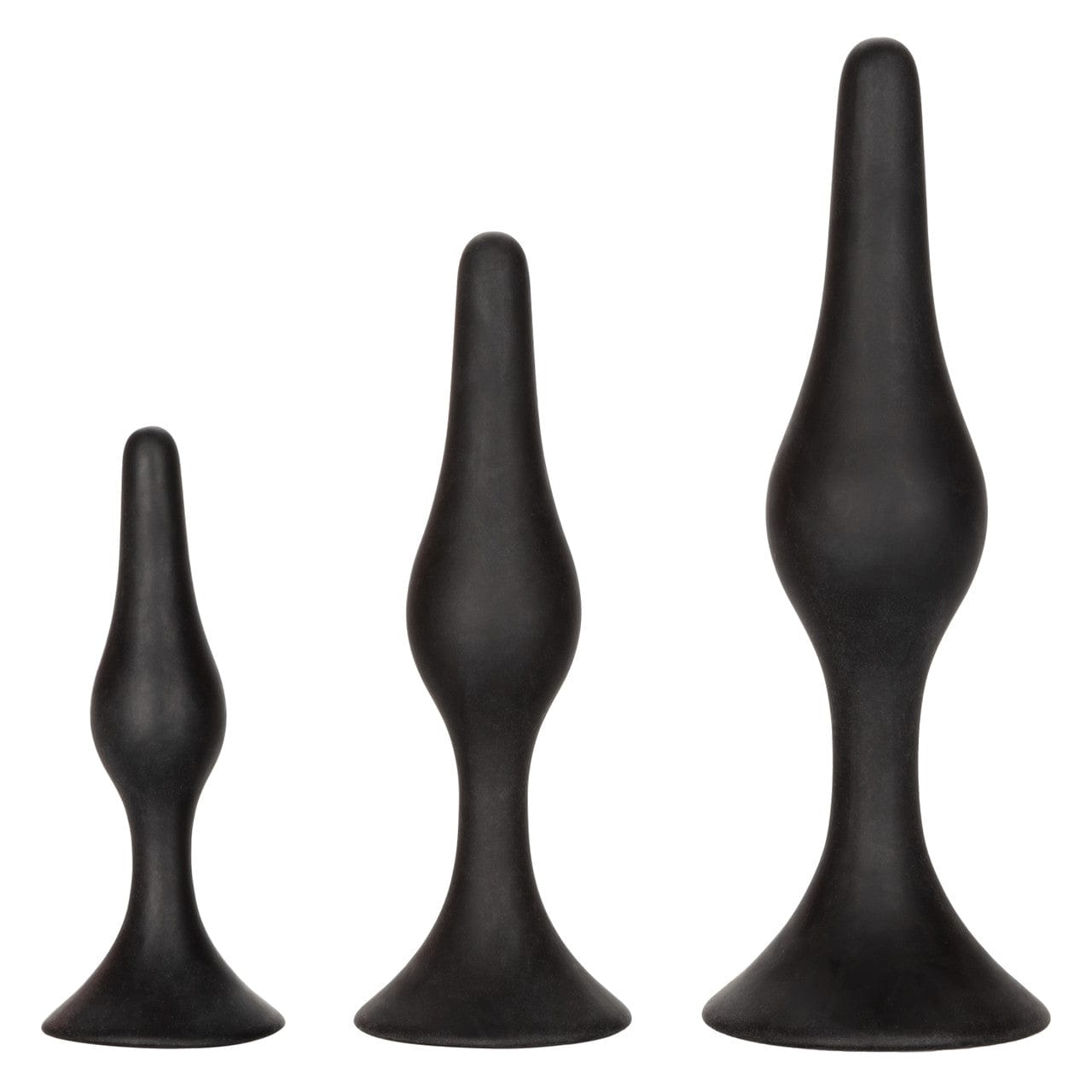 CalExotics - Silicone Graduated Anal Starter Kit with Suction Bases (Black) CE2197 Durio.sg