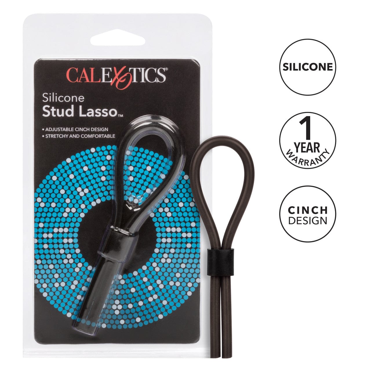 CalExotics - Silicone Stud Adjustable Lasso Cock Ring (Black) CE2200 Durio.sg