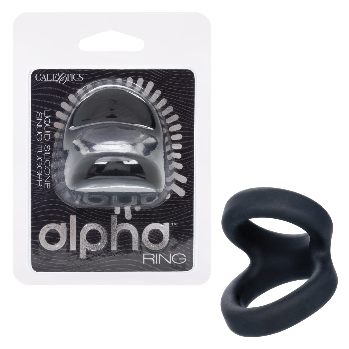 California Exotics - Alpha Liquid Silicone Snug Tugger Cock Ring (Black) CE2133 Durio.sg