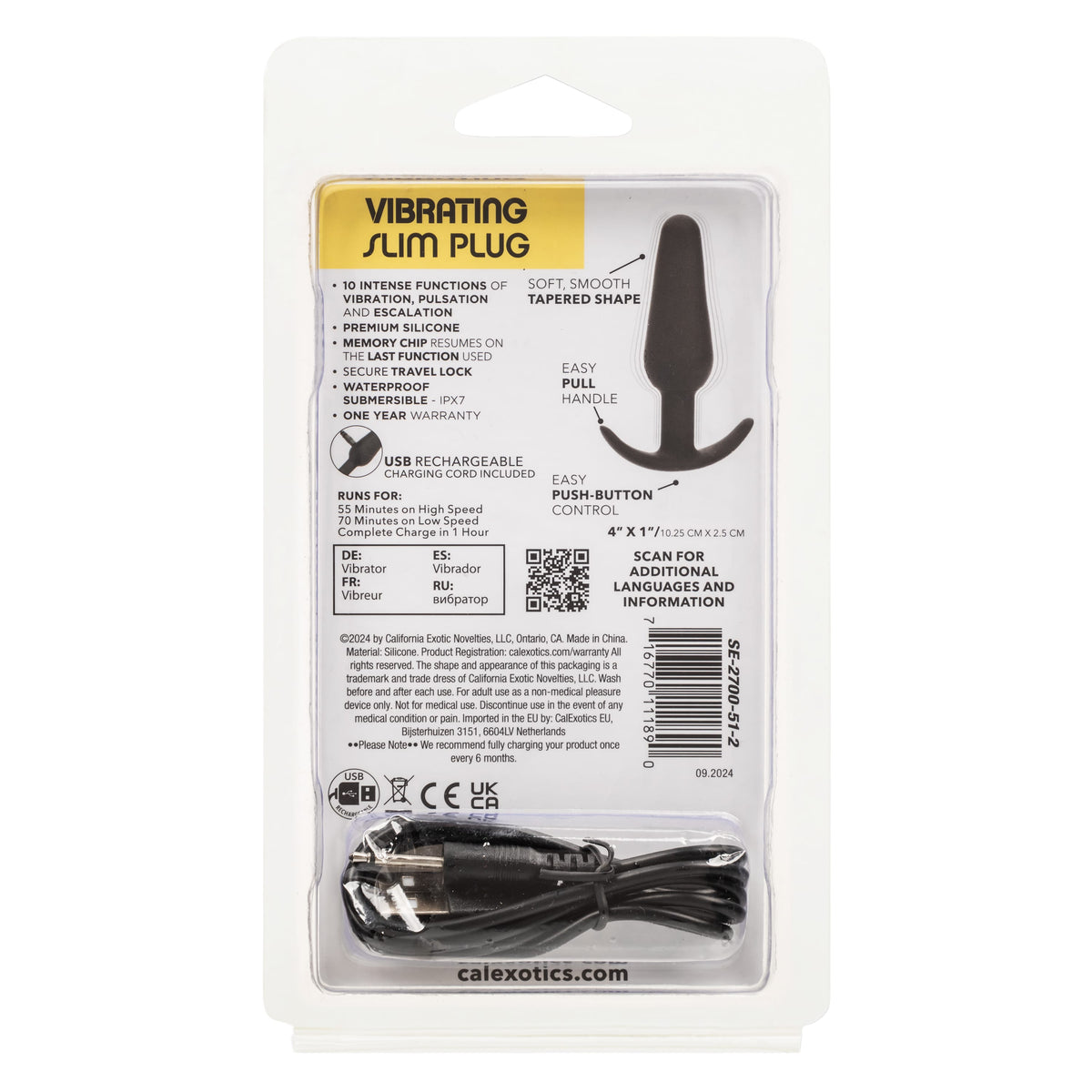 California Exotics - Boundless Vibrating Slim Butt Plug (Black) CE2132 Durio.sg
