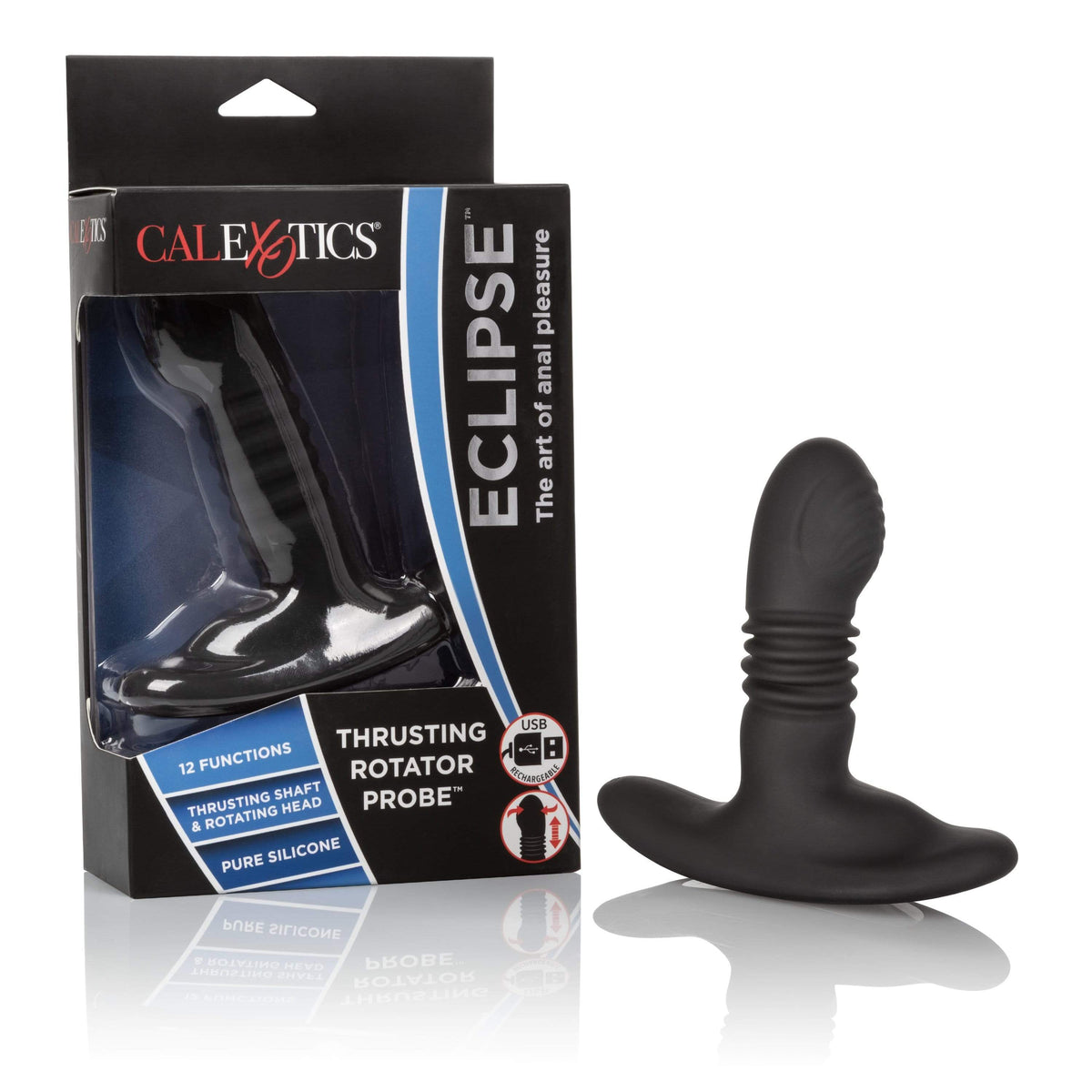 California Exotics - Eclipse Thrusting Rotator Probe Massager (Black) CE1679 Durio.sg