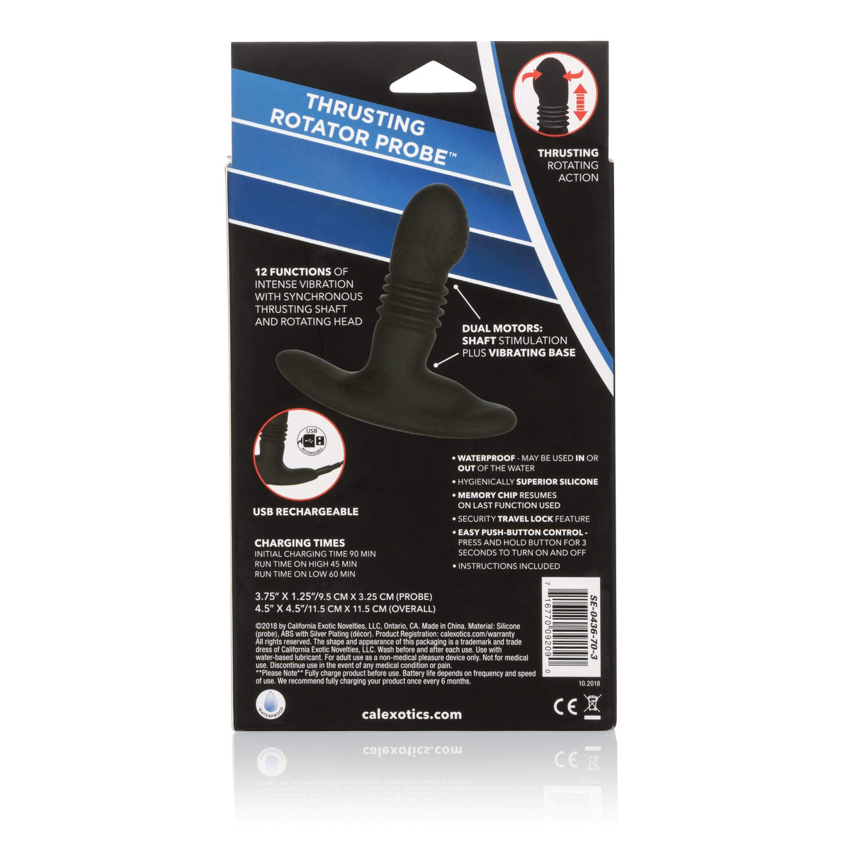California Exotics - Eclipse Thrusting Rotator Probe Massager (Black) CE1679 Durio.sg
