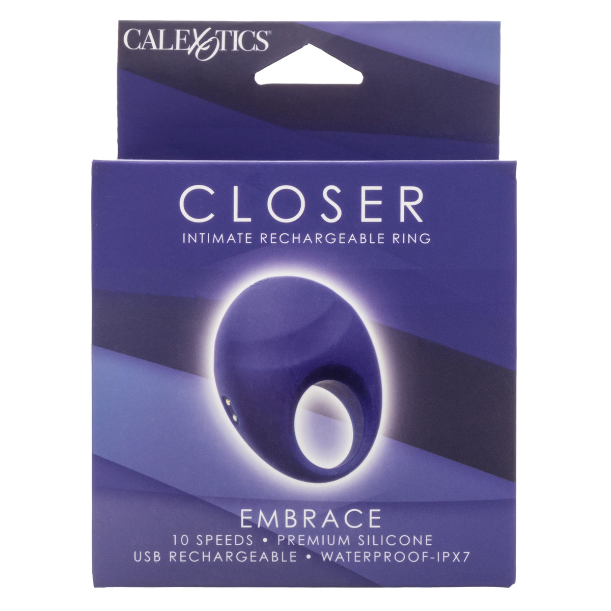 California Exotics - Embrace Closer Intimate Rechargeable Cock Ring (Blue) CE2139 Durio.sg