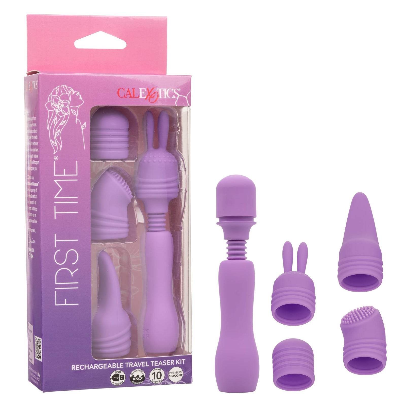 California Exotics - First Time Rechargeable Travel Teaser Kit Vibrator (Purple) CE2140 Durio.sg