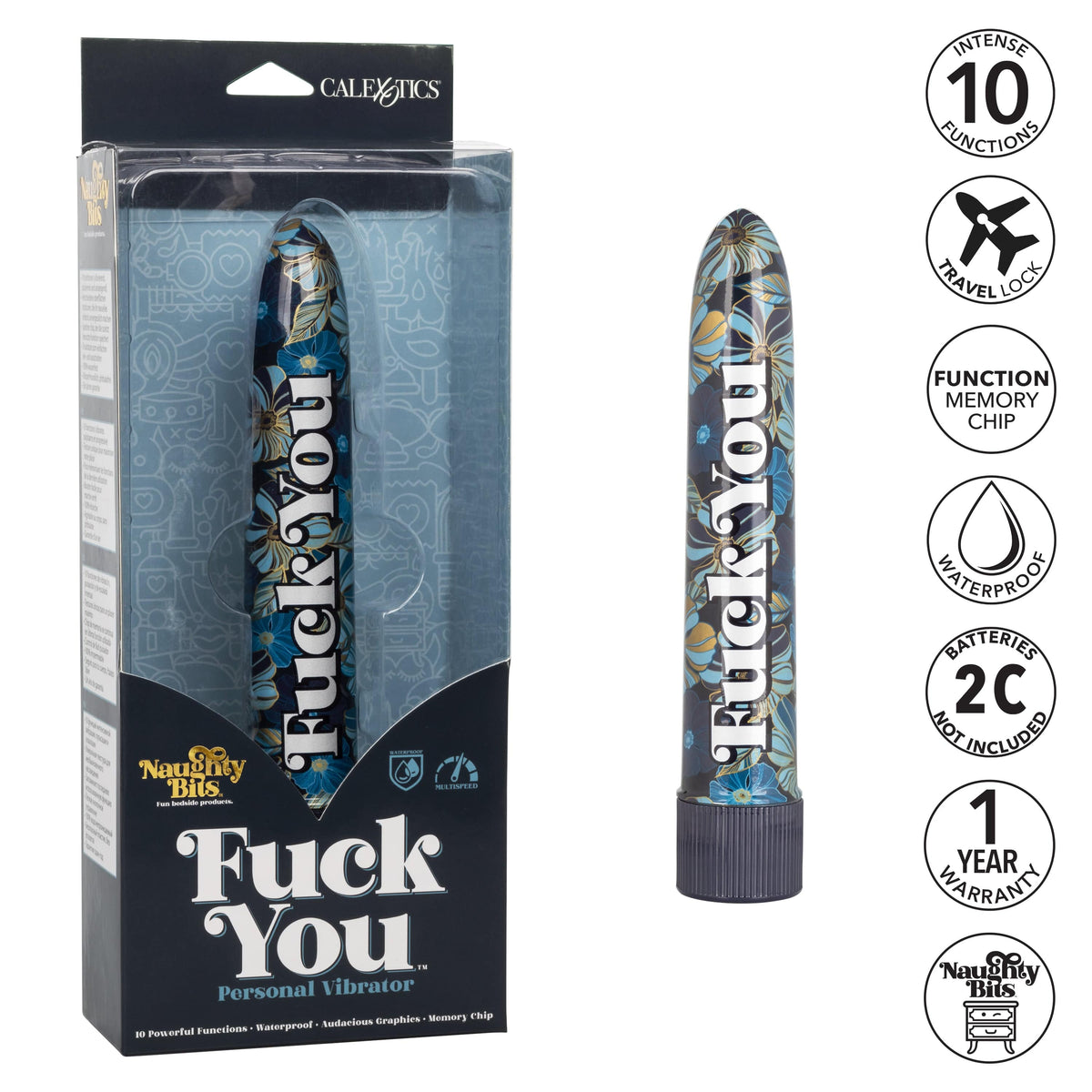 California Exotics - Naughty Bits Fuck You Personal Vibrator (Blue) CE2033 Durio.sg