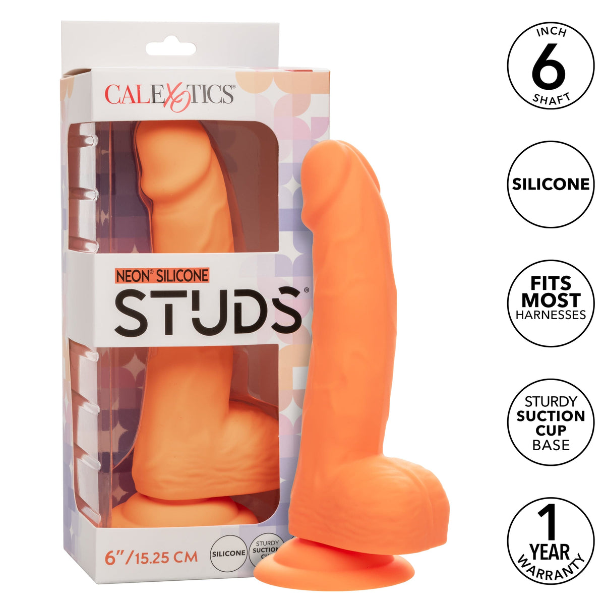 California Exotics - Neon Silicone Studs Realistic Dildo 6" Durio.sg