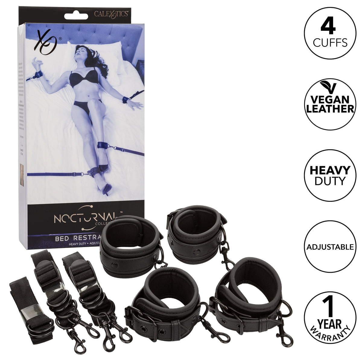 California Exotics - Nocturnal Collection Bed Restraints (Black) CE2071 Durio.sg