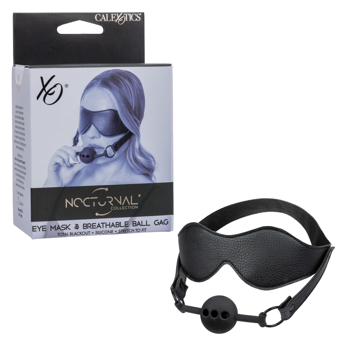 California Exotics - Nocturnal Collection Eye Mask and Breathable Ball Gag (Black) CE2136 Durio.sg