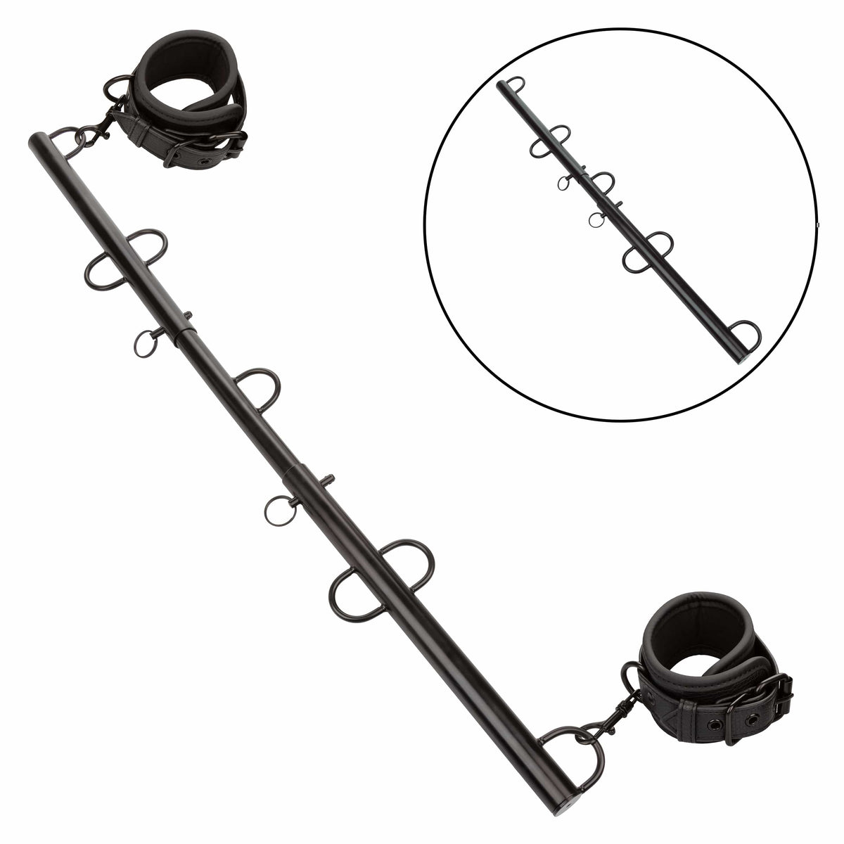 California Exotics - Nocturnal Collection Spreader Bar with Cuffs (Black) CE2119 Durio.sg