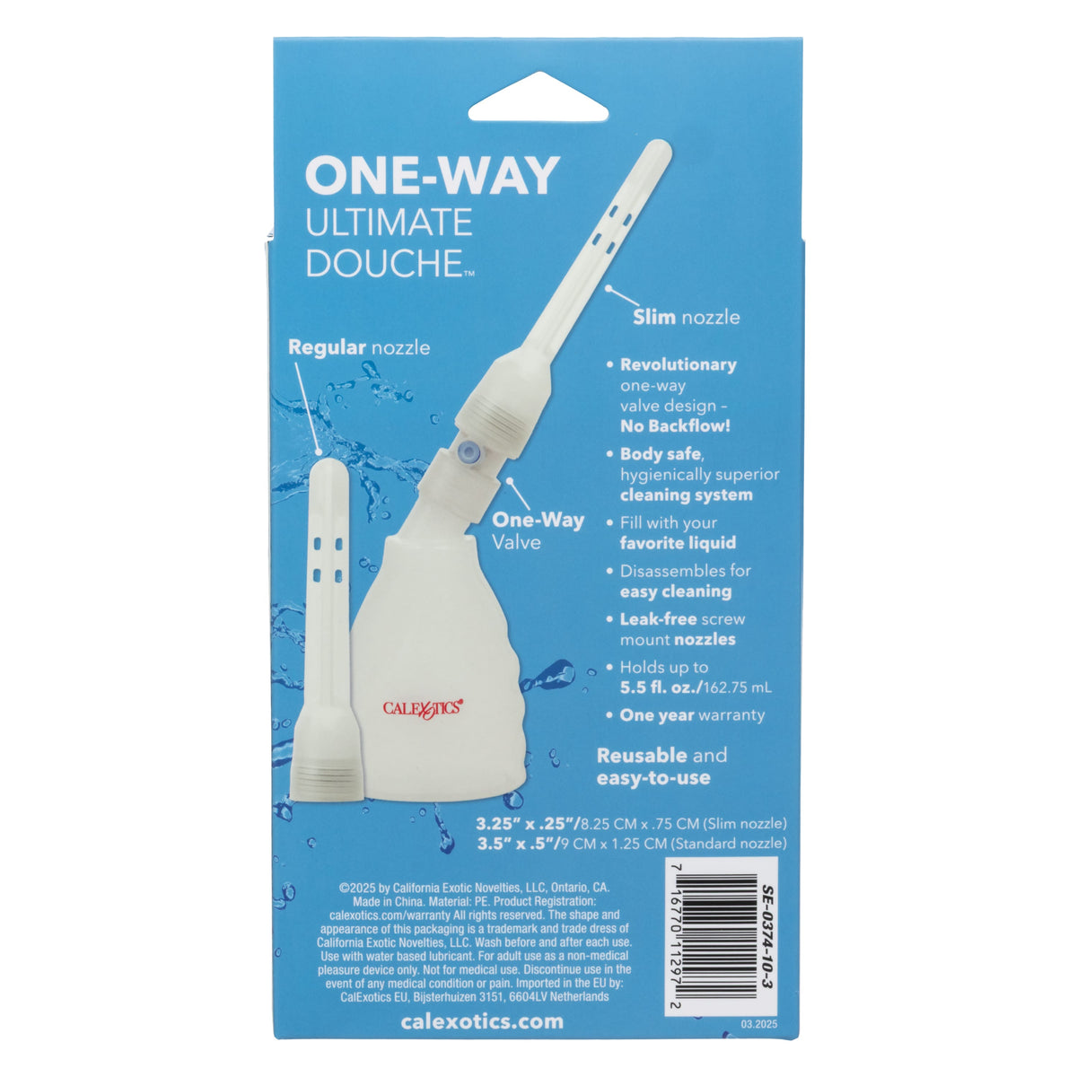 California Exotics - One Way Ultimate Anal Douche (White) CE2129 Durio.sg