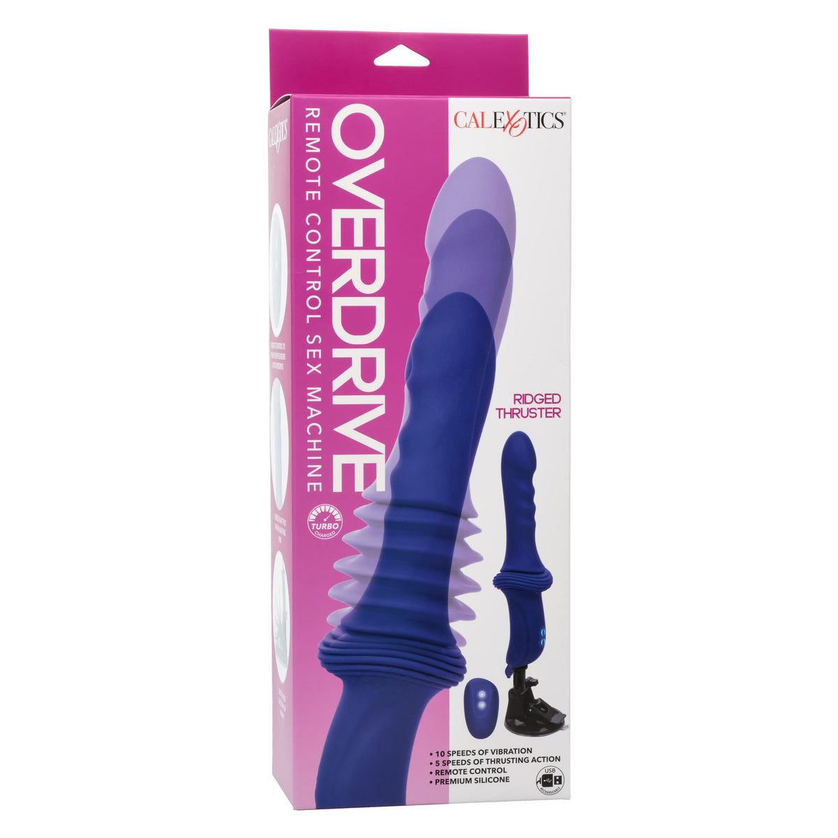 California Exotics - Overdrive Remote Control Sex Machine Ridged Thruster (Blue) CE2117 Durio.sg