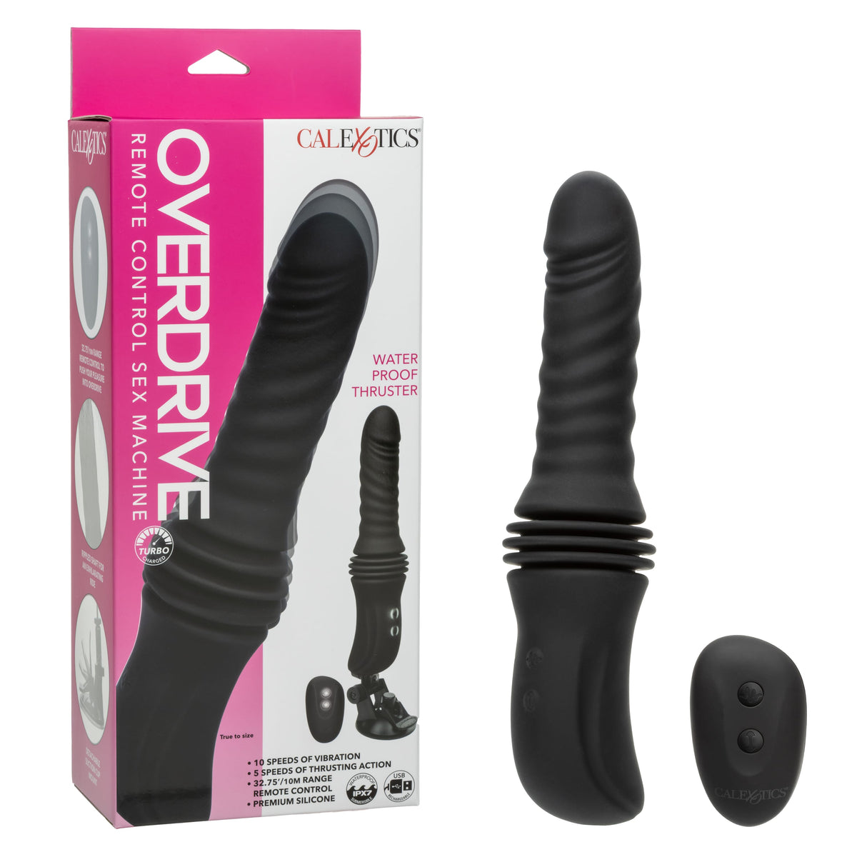California Exotics - Overdrive Remote Control Sex Machine Thrusting Vibrator (Black) CE2122 Durio.sg