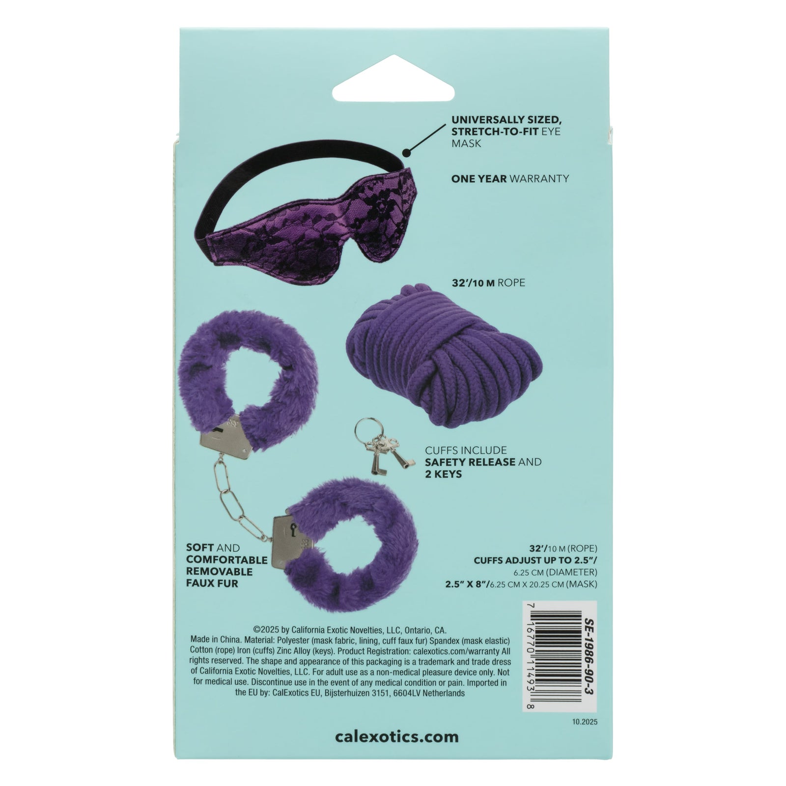 California Exotics - Pleasure Kits Indulgent Collection BDSM Set (Purple) CE2125 Durio.sg