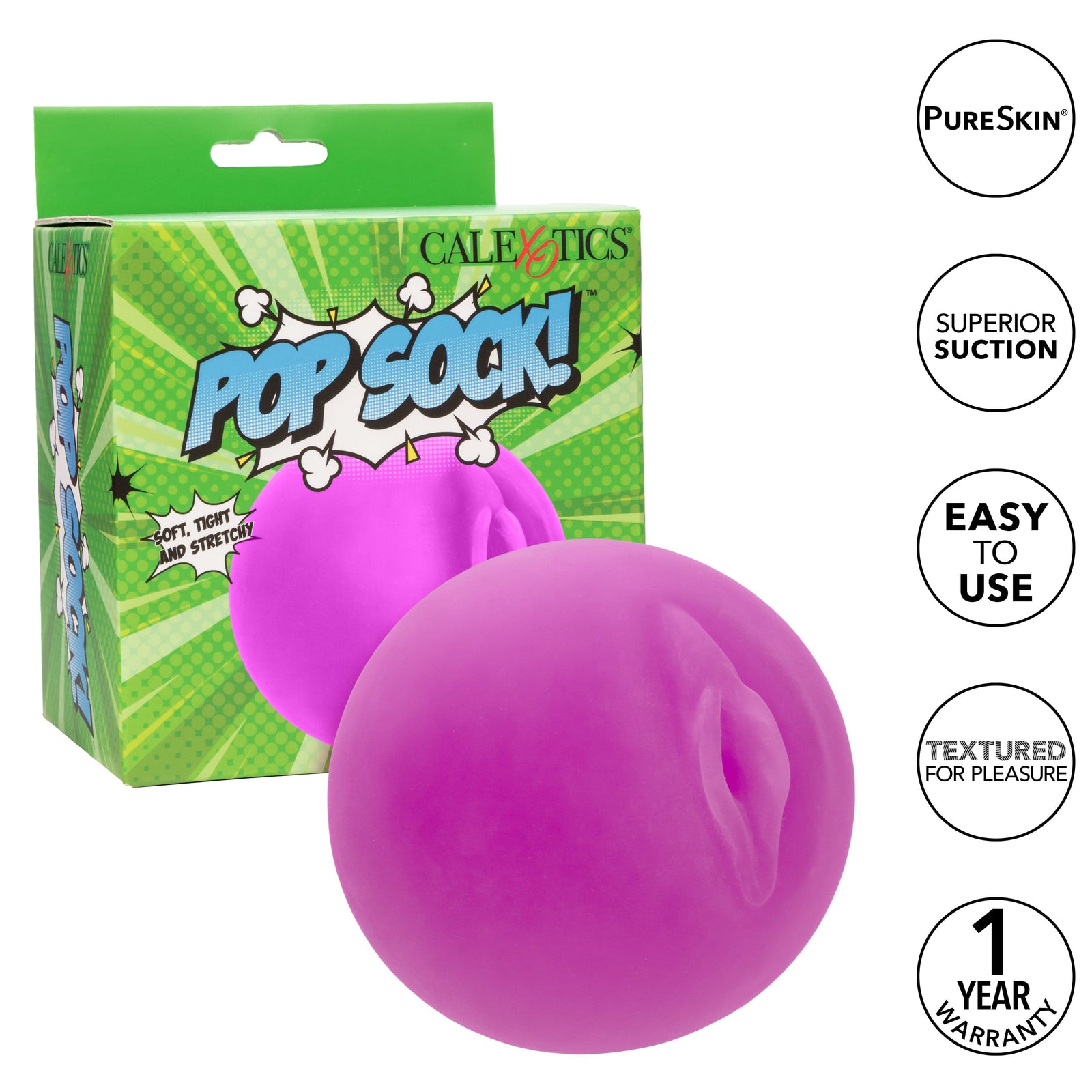 California Exotics - Pop Sock! Pussy Soft Stroker Masturbator CE2052 Durio.sg