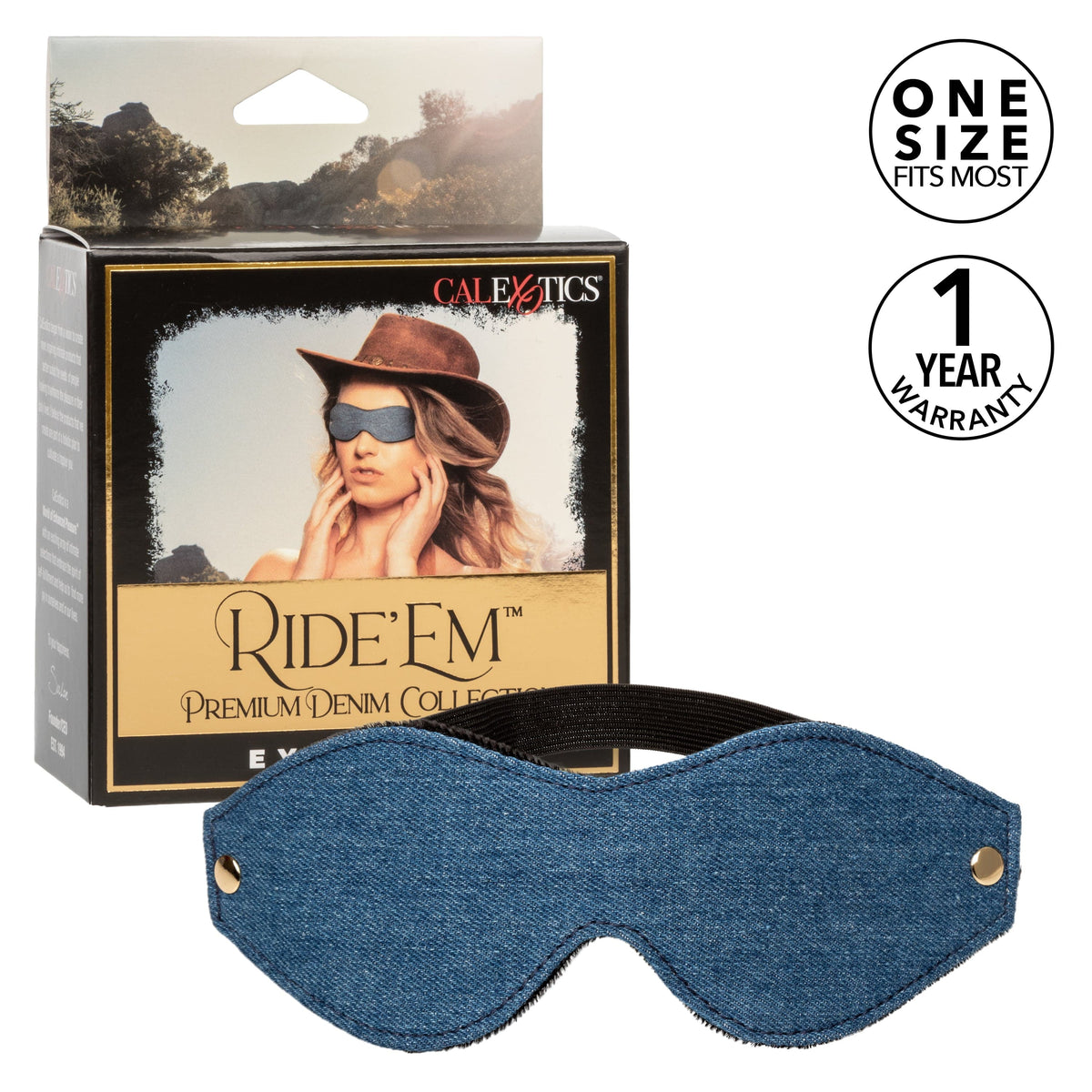 California Exotics - Ride 'em Premium Denim Collection Eye Mask (Blue) CE2087 Durio.sg