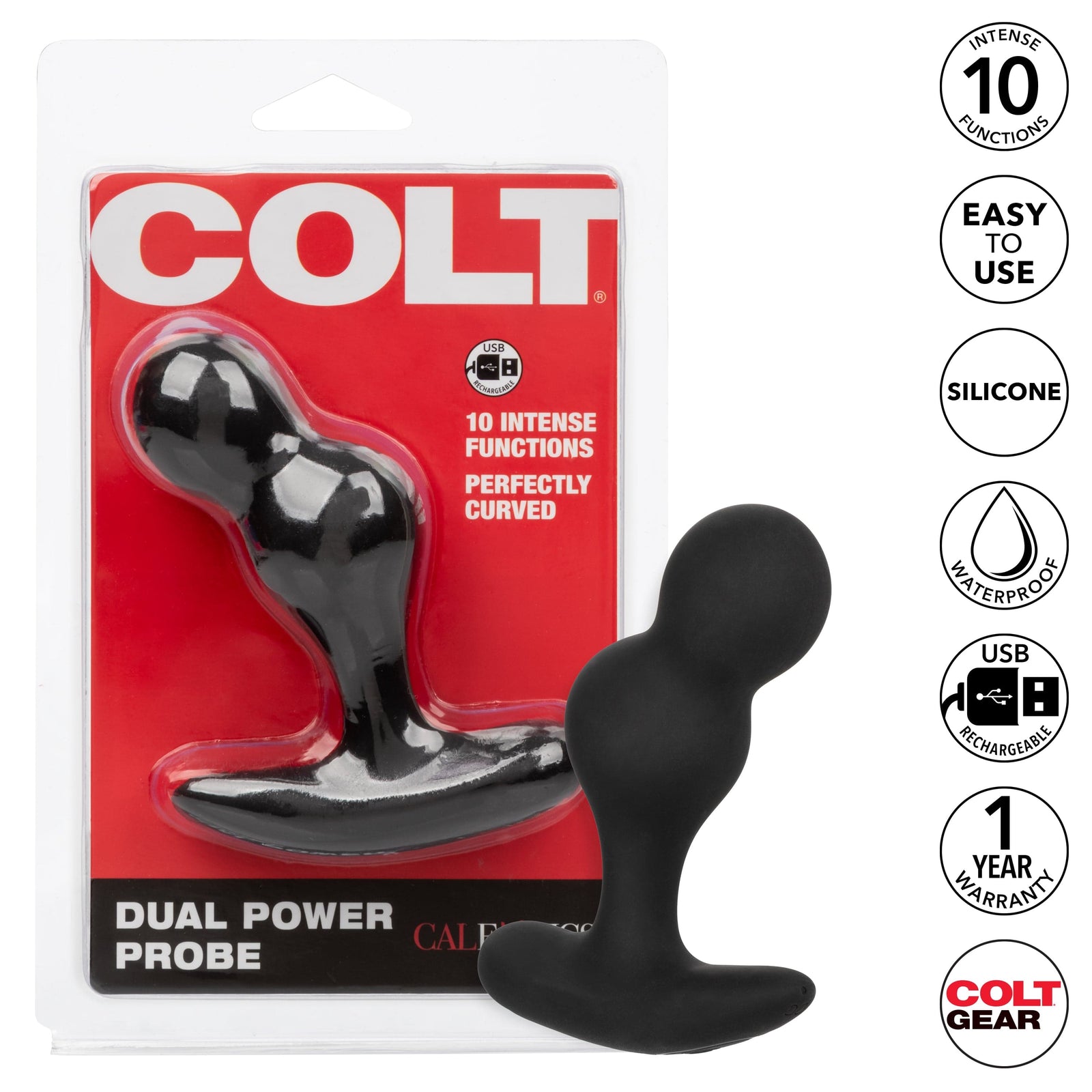 Colt - Dual Power Probe Vibrating Anal Plug (Black) CO1040 Durio.sg