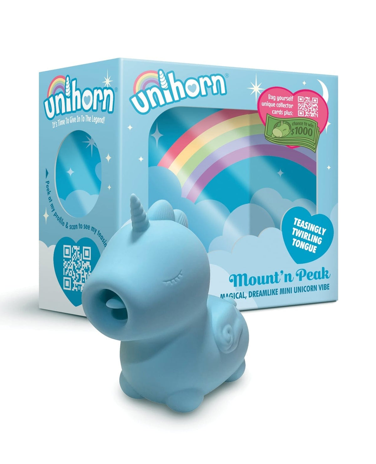 Creative Conceptions - Unihorn Mount n Peak Dual Motor Tongue Vibrator (Blue) CC1021 Durio.sg