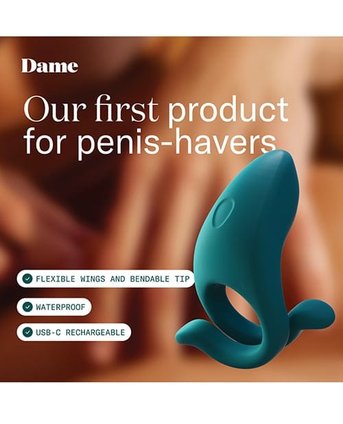 Dame - Hug Adjustable Vibrating Couples Cock Ring (Green) DP1009 Durio.sg