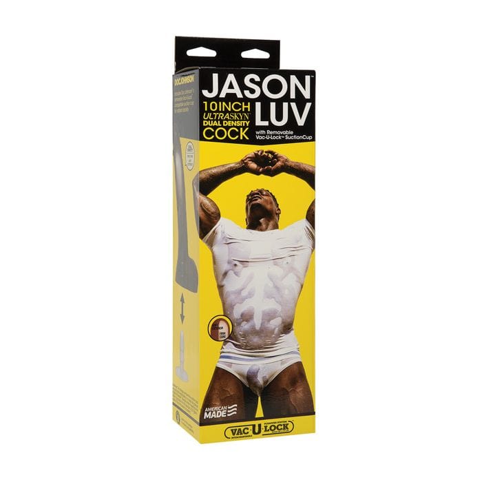 Doc Johnson - Signature Cocks Ultraskyn Dildo with Removable Vac-U-Lock Suction Cup Jason Luv 10" (Brown) DJ1196 Durio.sg