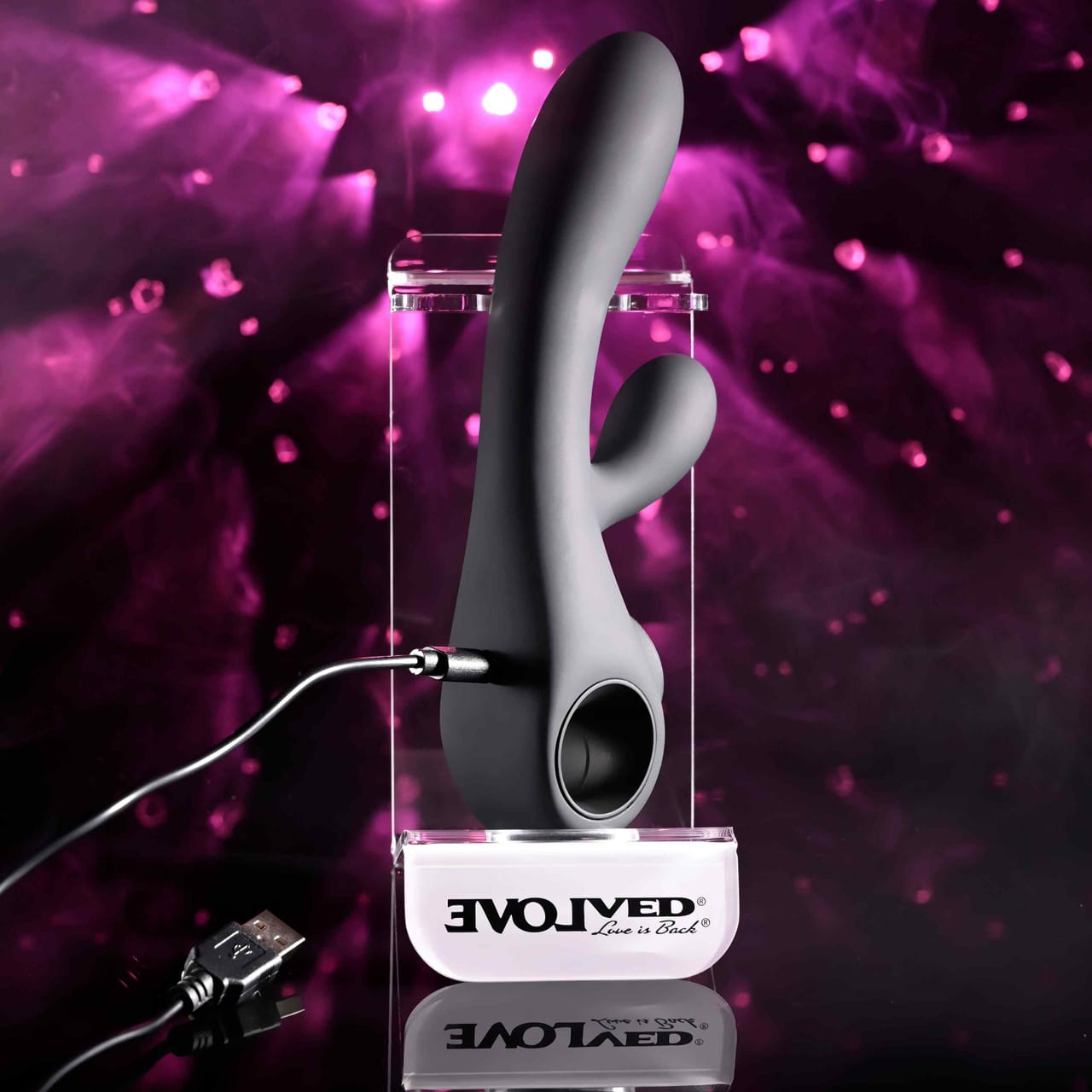 Evolved - Black Magic Rechargeable Dual-Stimulation Vibrator (Black) EV1218 Durio.sg