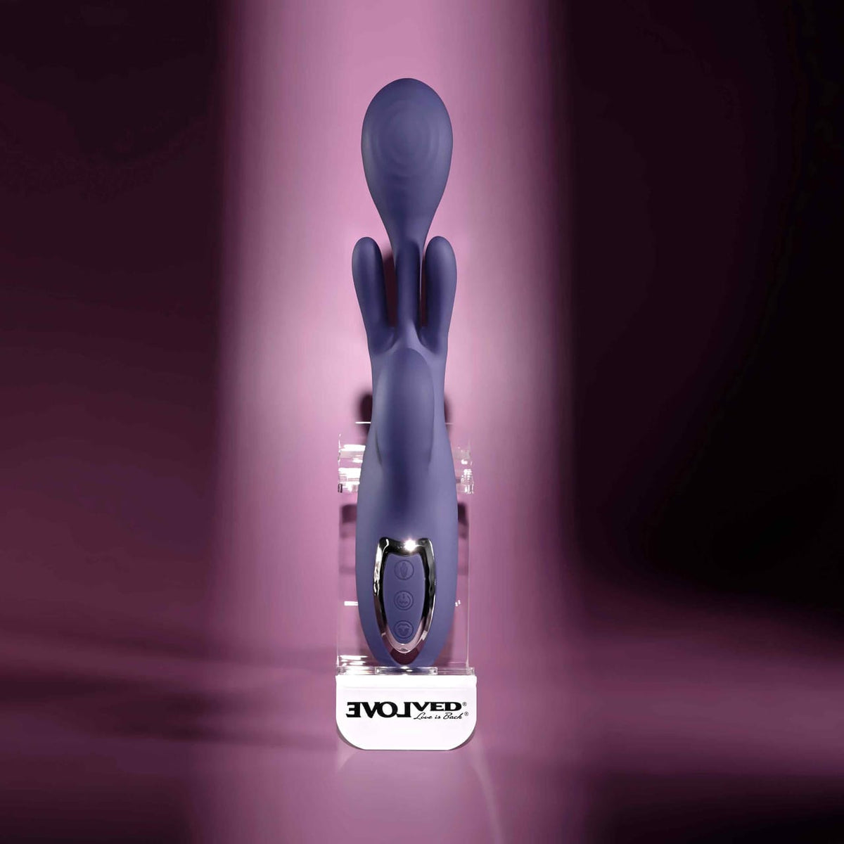 Evolved - Bow Down Rechargeable Rabbit Vibrator (Purple) EV1217 Durio.sg