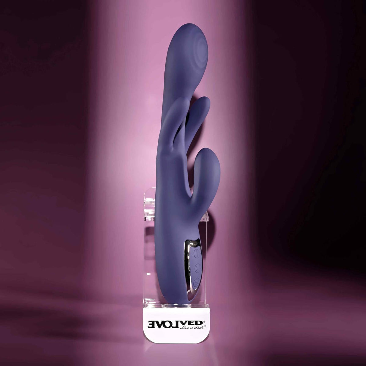 Evolved - Bow Down Rechargeable Rabbit Vibrator (Purple) EV1217 Durio.sg