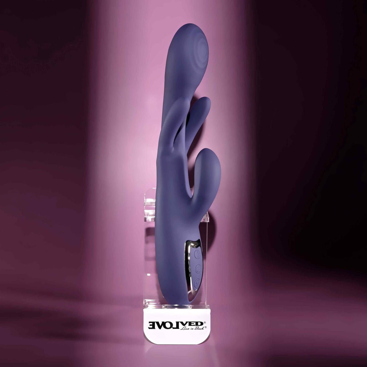 Evolved - Bow Down Rechargeable Rabbit Vibrator (Purple) EV1217 Durio.sg