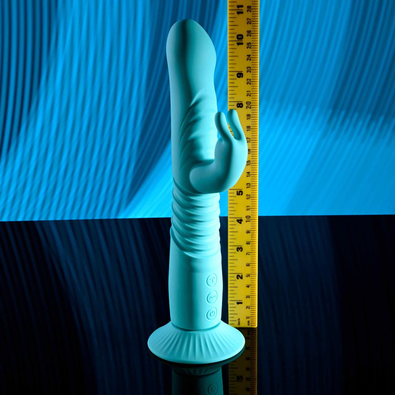 Evolved - Bunny Hop Suction-Base Thrusting Rabbit Vibrator (Blue) EV1215 Durio.sg