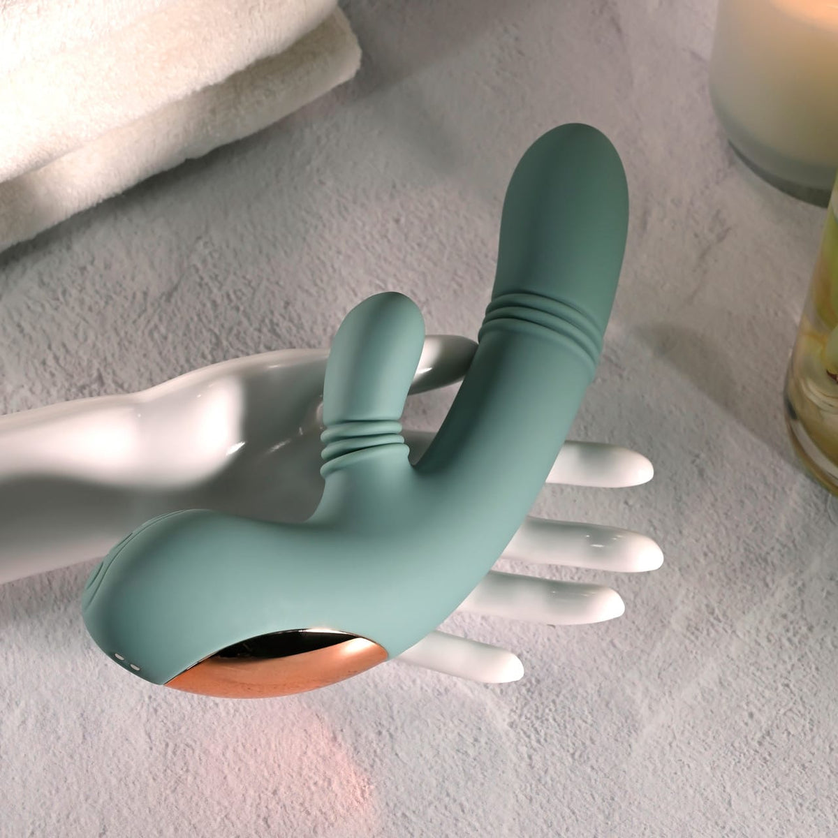 Evolved - Rub Me Tender Rechargeable Rabbit Vibrator (Green) EV1220 Durio.sg