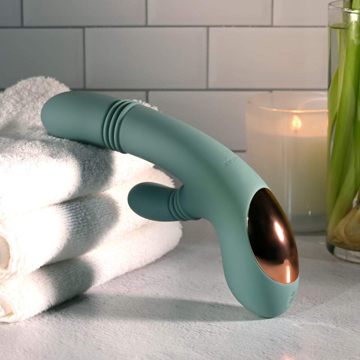 Evolved - Rub Me Tender Rechargeable Rabbit Vibrator (Green) EV1220 Durio.sg