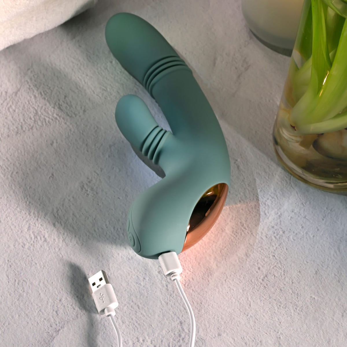 Evolved - Rub Me Tender Rechargeable Rabbit Vibrator (Green) EV1220 Durio.sg