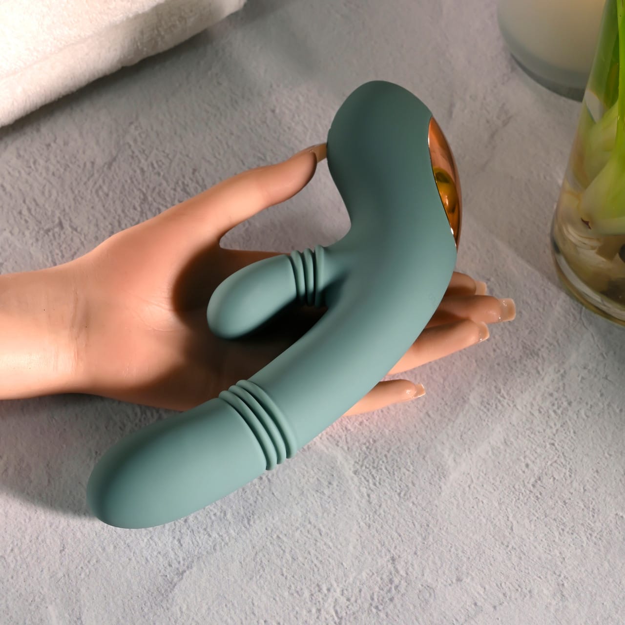 Evolved - Rub Me Tender Rechargeable Rabbit Vibrator (Green) EV1220 Durio.sg