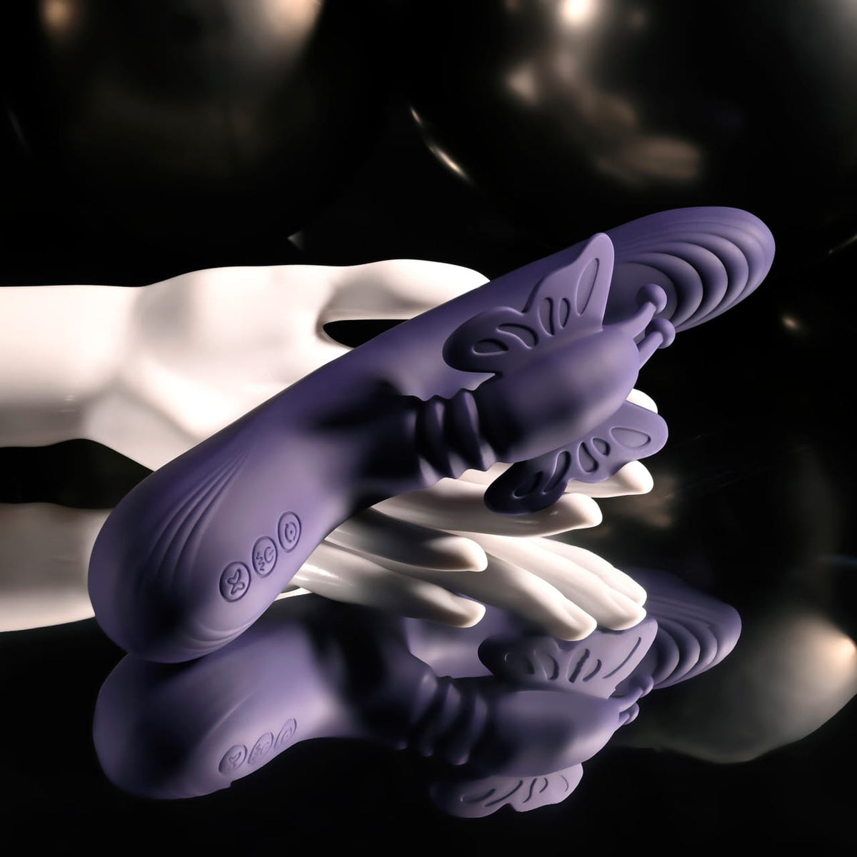 Evolved - Wings of Frenzy Rechargeable Rabbit Vibrator (Purple) EV1221 Durio.sg
